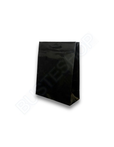 Buste in carta colore nero, plastificata opaco cm 27x12x36
